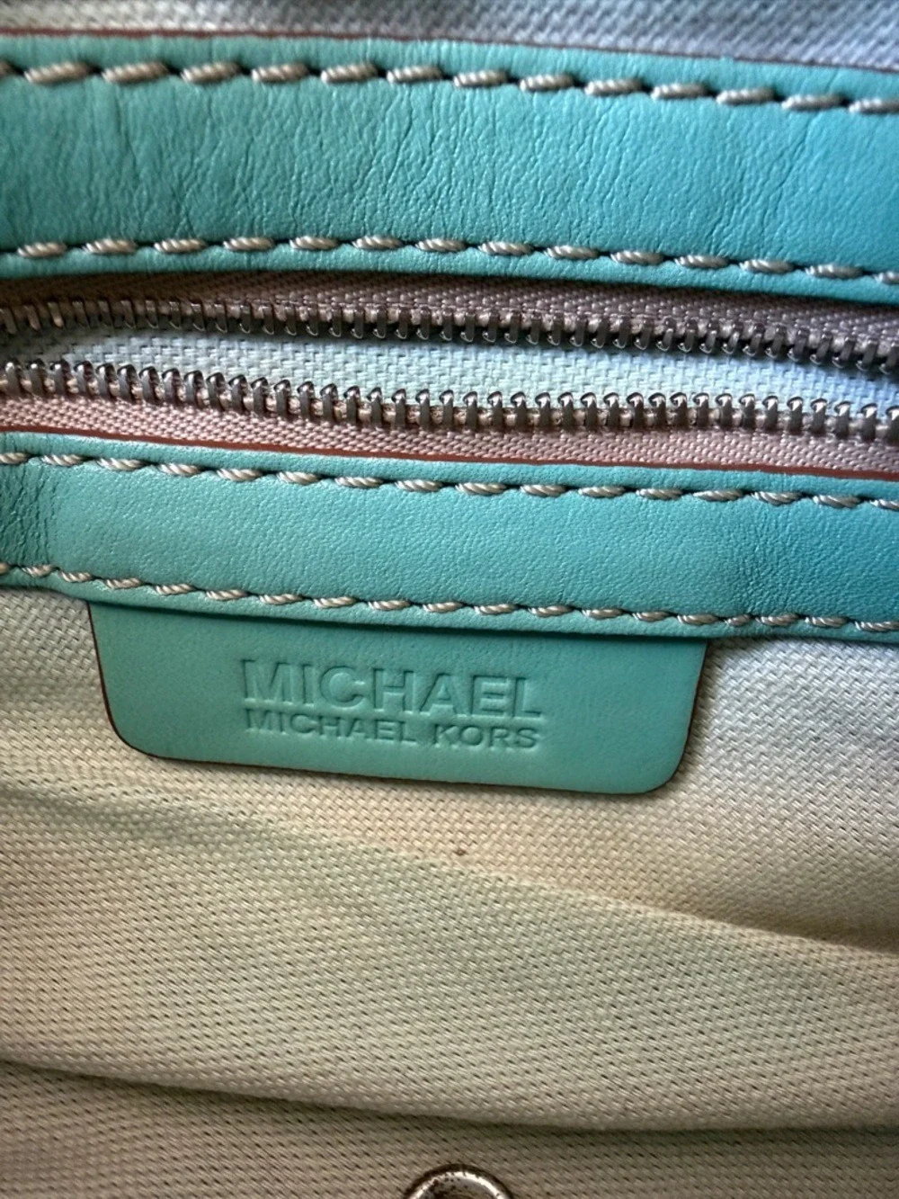 Vintage Michael Kors Barrel Bag 2000s Y2K Mint Green Teal